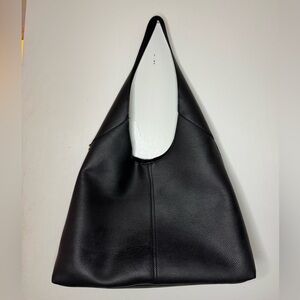 Elegant Black Leather Tote Bag